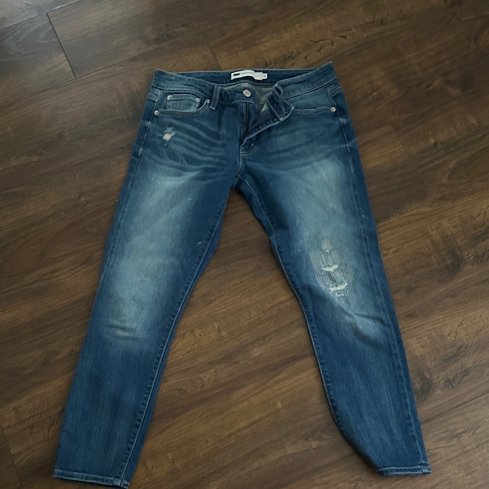 Levi Boyfriend Skinny Distressed Blue Jeans